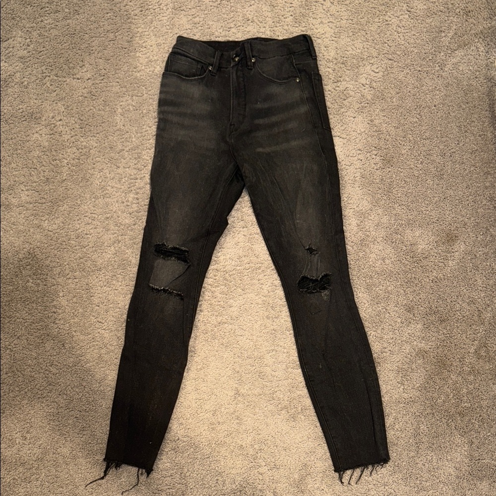 Good American Black Distressed Women Jeans